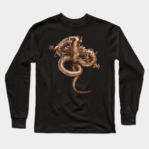 CooL Gold Dragon Long Sleeve T-Shirt by Dezigner007